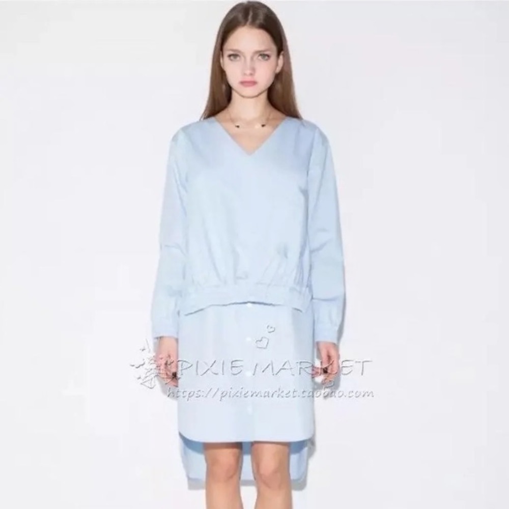 Pixie Market Baby Blue Shirt Dress